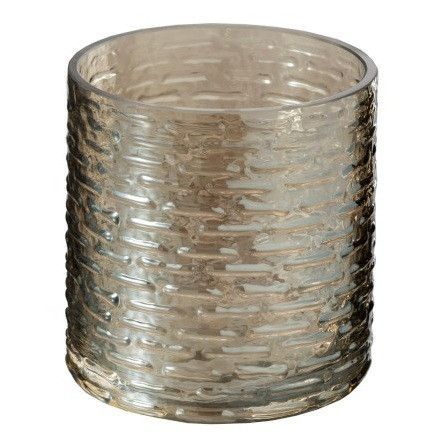 Vase verre beige à nervures Corali H 12 cm - Lot de 6 - Photo n°1