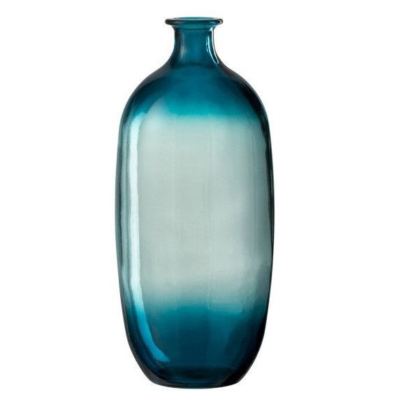 Vase verre transparent et bleu Veeda - Photo n°1