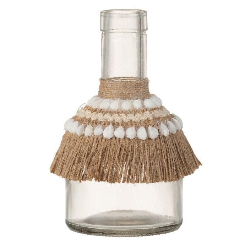 Vase verre transparent et jute naturel Liray - Photo n°1