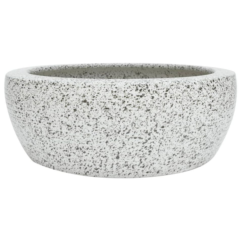 Vasque à poser gris rond Φ41x14 cm céramique - Photo n°1