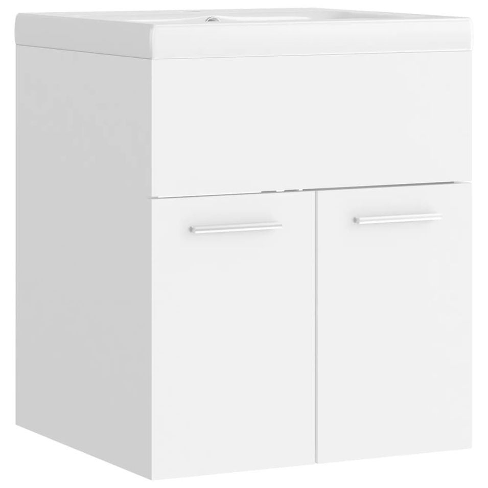 Vasque avec lavabo intégré 41 cm Blanc - Photo n°1