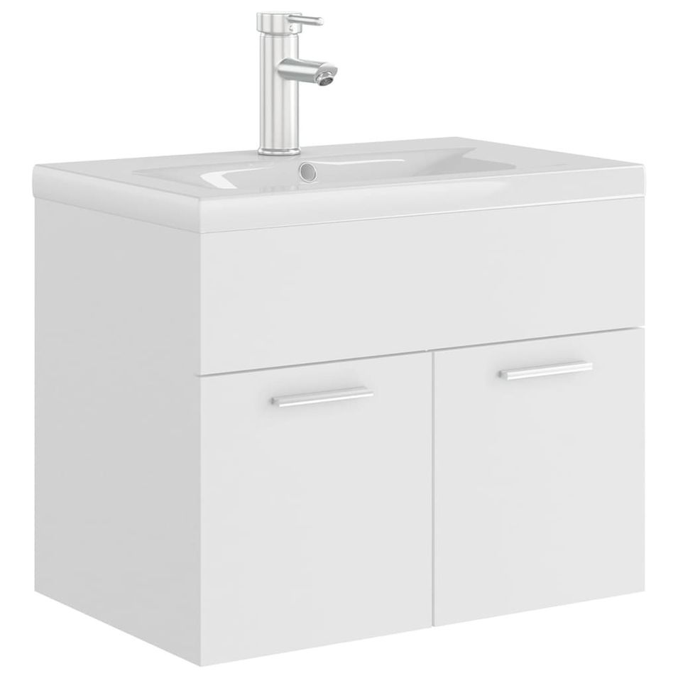 Vasque avec lavabo intégré 60 cm Blanc - Photo n°1