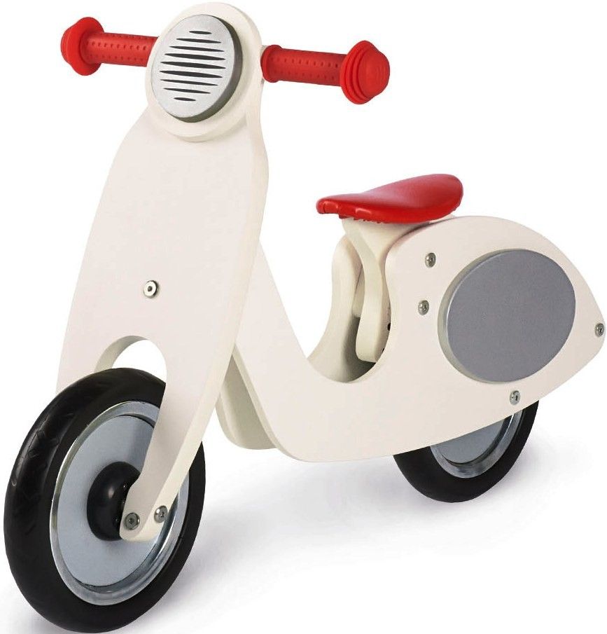 Vélo draisienne enfant bouleau blanc et rouge laqué Vespa Wanda - Photo n°1