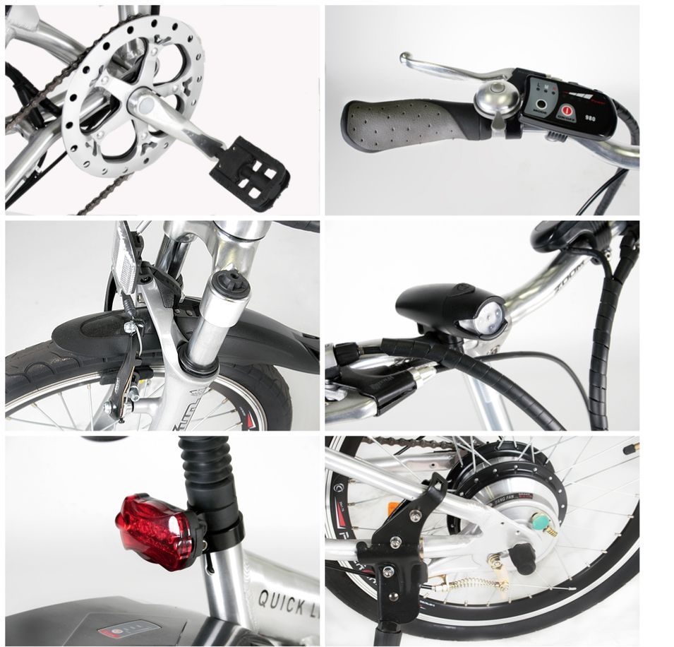 Vélo électrique E Go Line Quick 250W Noir et Rouge - Photo n°2