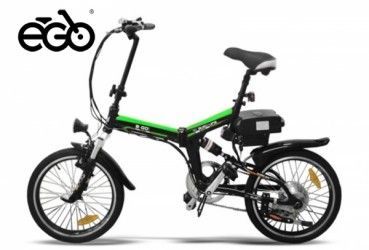 Vélo électrique E-Go Quick Line 250W noir et vert - Photo n°1