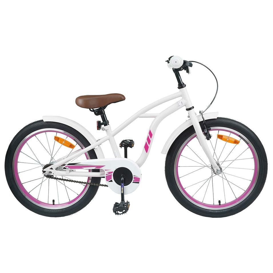 Vélo pour Enfants 18 Pouces pour les 5-7 ans Blanc - Photo n°1