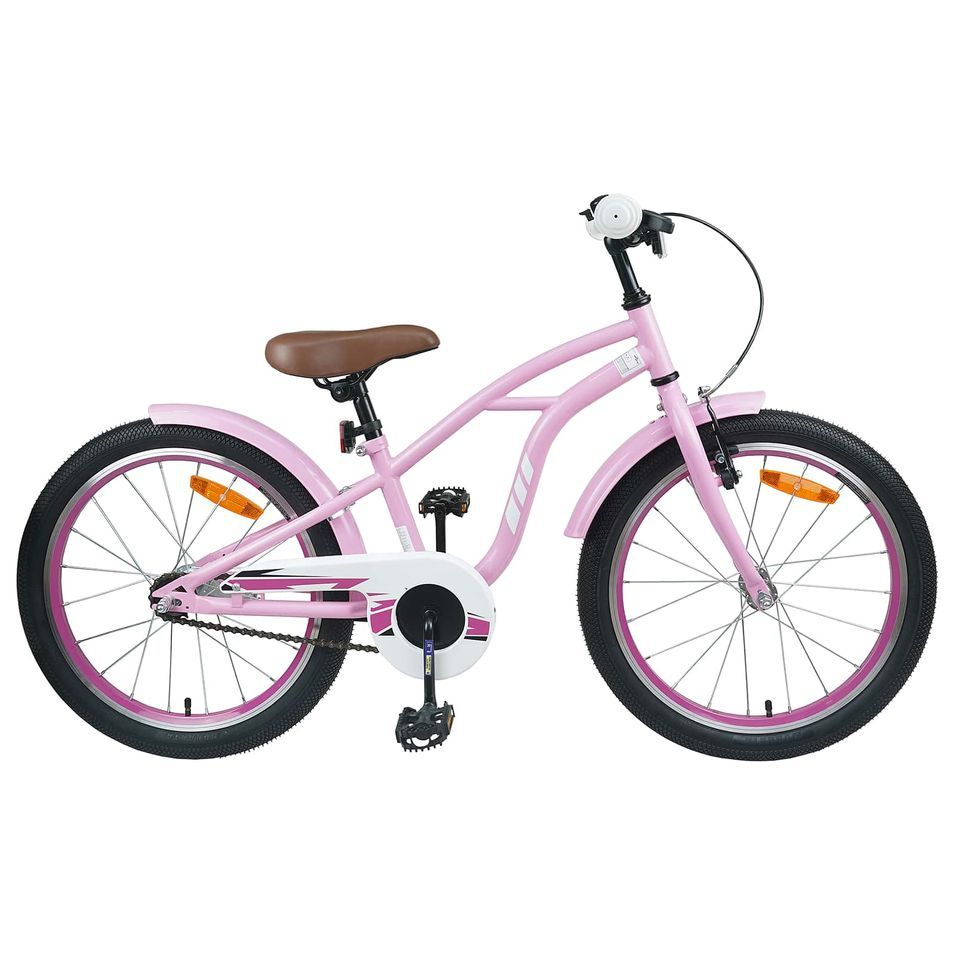 Vélo pour Enfants 18 Pouces pour les 5-7 ans Rose clair - Photo n°1