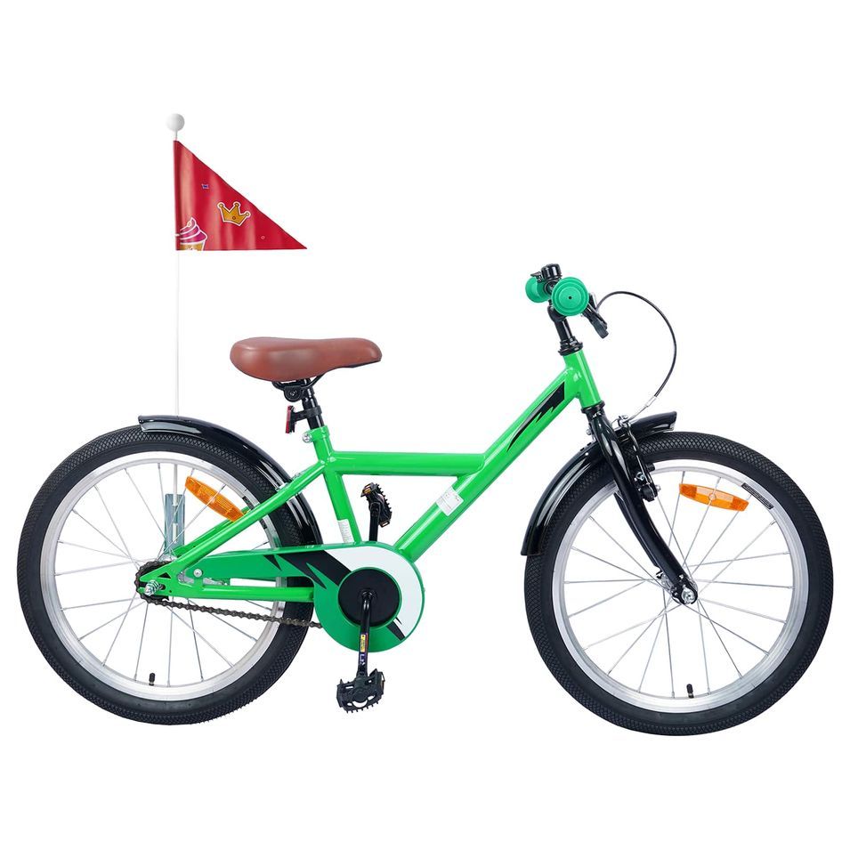 Vélo pour Enfants 18 Pouces pour les 5-7 ans Vert - Photo n°1