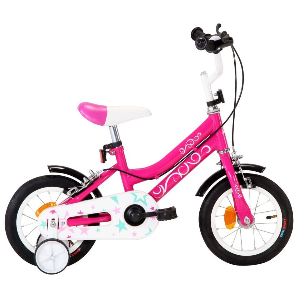 Vélo pour fille rose et noir 12 pouces Vital - Photo n°1