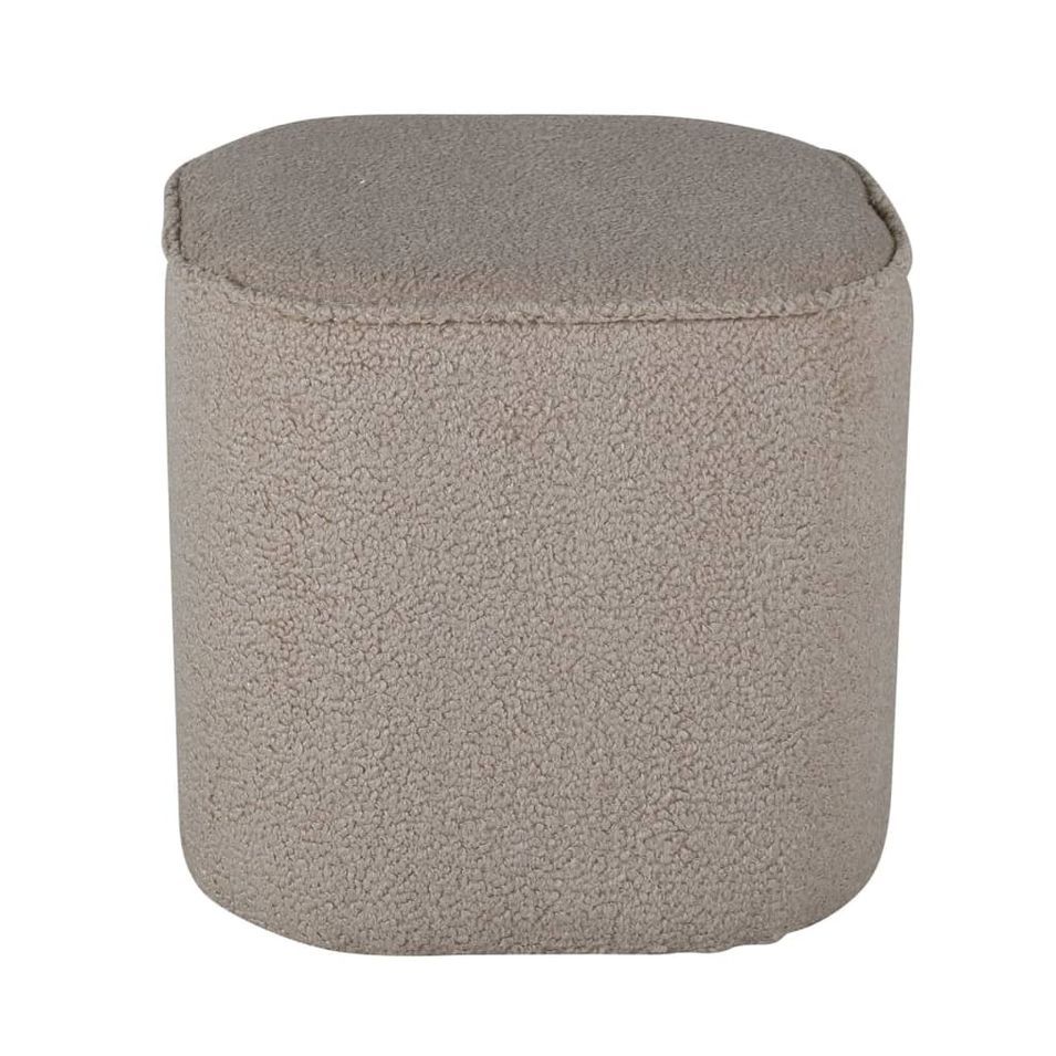 Venture Home Pouf Piff 44x44x41 cm Teddy Beige - Photo n°1