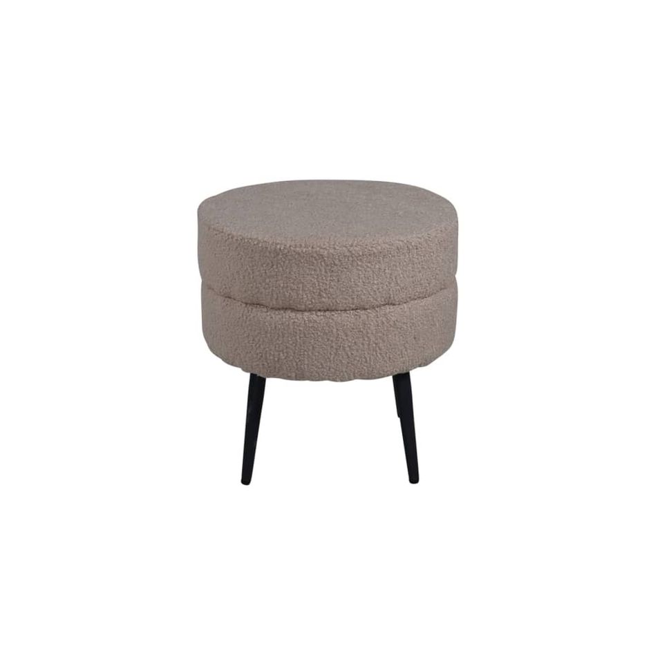 Venture Home Pouf Pot 40x40x40 cm Teddy Beige et noir - Photo n°1