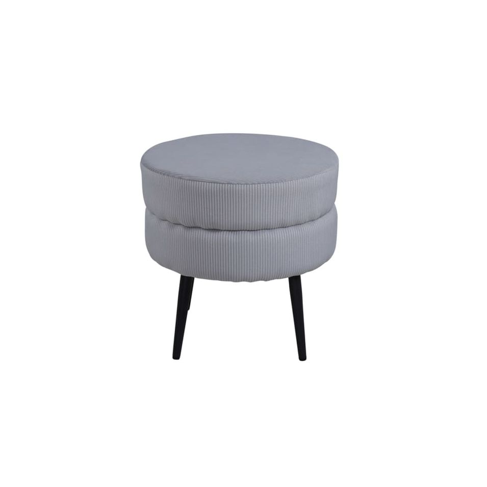 Venture Home Pouf Pot 40x40x40 cm Velours côtelé Noir et gris - Photo n°1