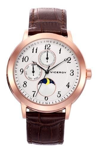 Viceroy Men 401027-04 - Multifunction - Stainless Steel Case - 42 Mm - Leather/cuoio Strap - Water Resistant: 50 Meters - Photo n°1