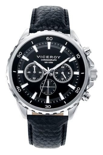 Viceroy Men 401037-57 - Chronograph - Stainless Steel Case - 45 Mm - Leather/cuoio Strap - Water Resistant: 100 Meters - Photo n°1