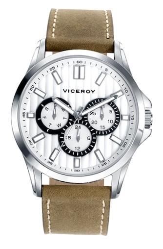 Viceroy Men 42249-07 - Multifunction - Stainless Steel Case - 42 Mm - Leather/cuoio Strap - Water Resistant: 50 Meters - Photo n°1