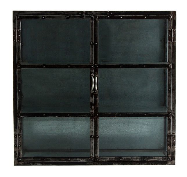 Vitrine 2 portes métal noir vieilli Santok - Photo n°1