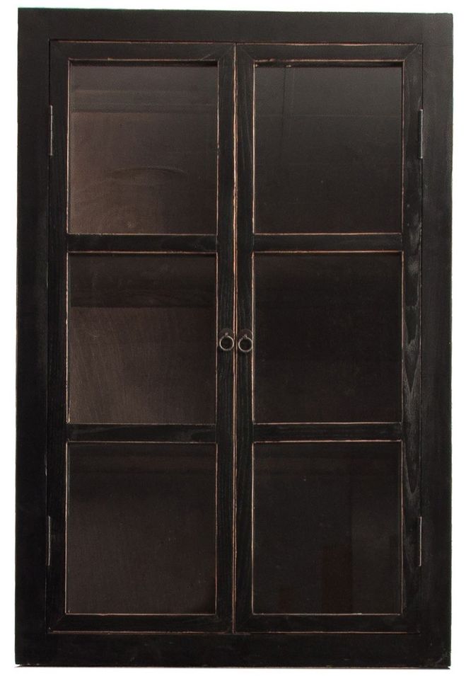 Vitrine 2 portes orme massif noir usé Ilsa - Photo n°1