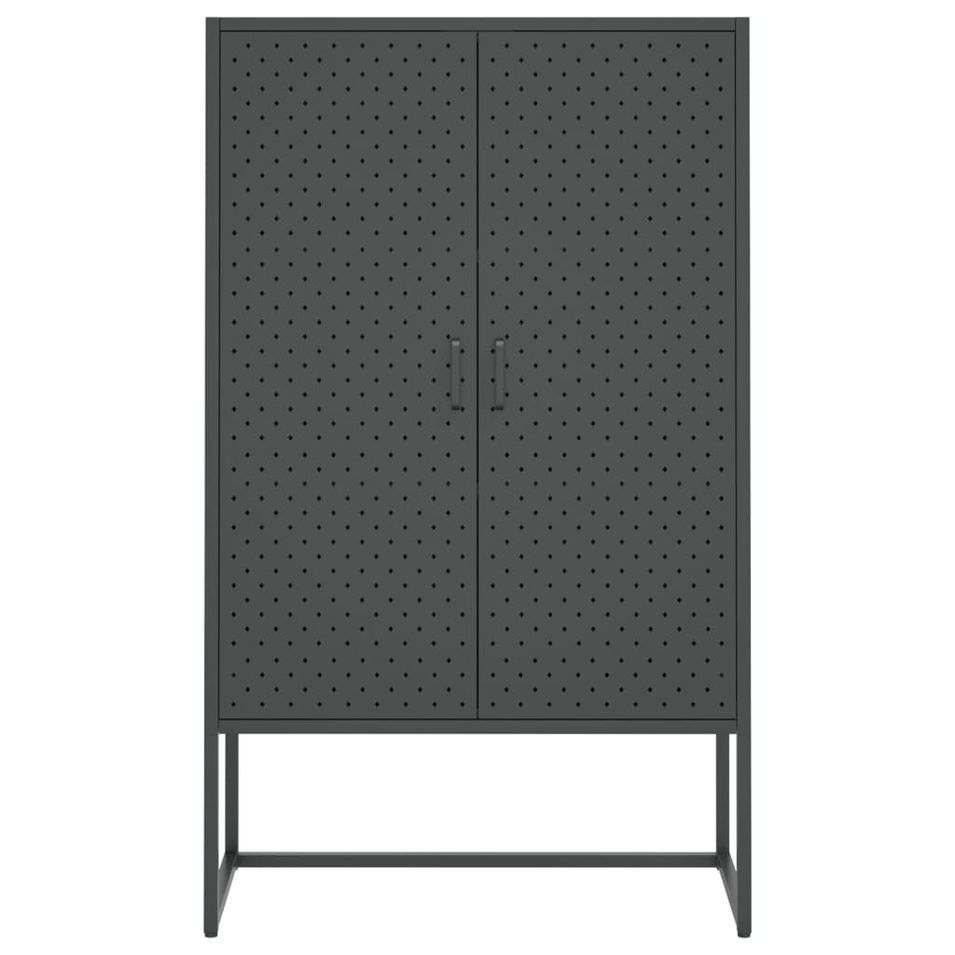 Vitrine Anthracite 80x35x135 cm Acier - Photo n°1