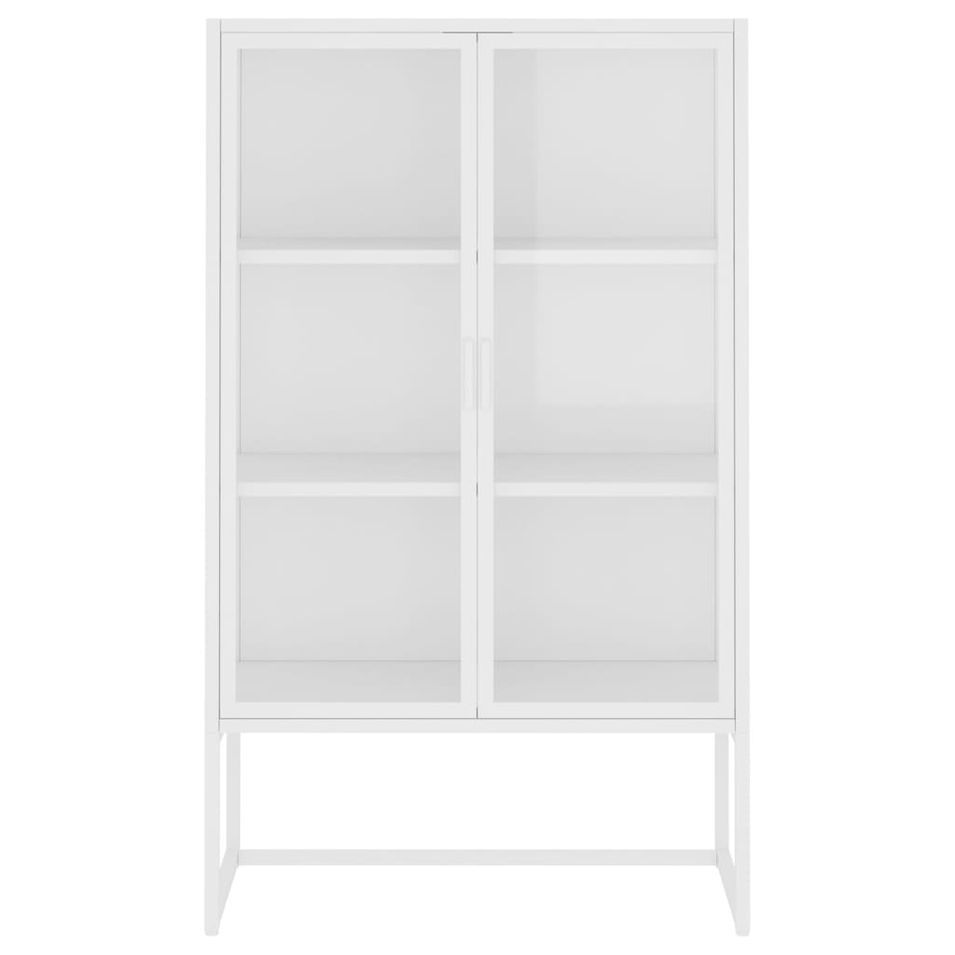 Vitrine Blanche 80x35x135 cm Acier et verre trempé - Photo n°1