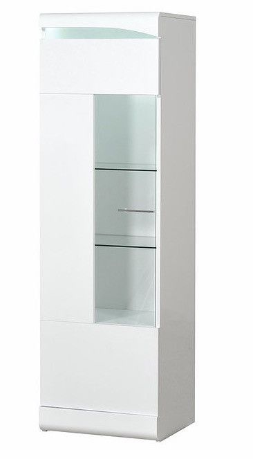 Vitrine éclairage à Led 1 porte bois laqué blanc Minio 50 cm - Photo n°1