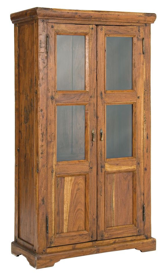 Vitrine en bois d'acacia marron 2 portes Niall L 85 cm - Photo n°1