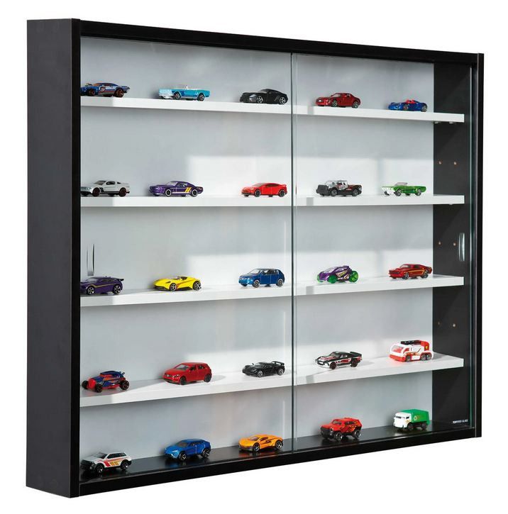 Vitrine murale pour miniatures bois noir et blanc Colec - Photo n°1