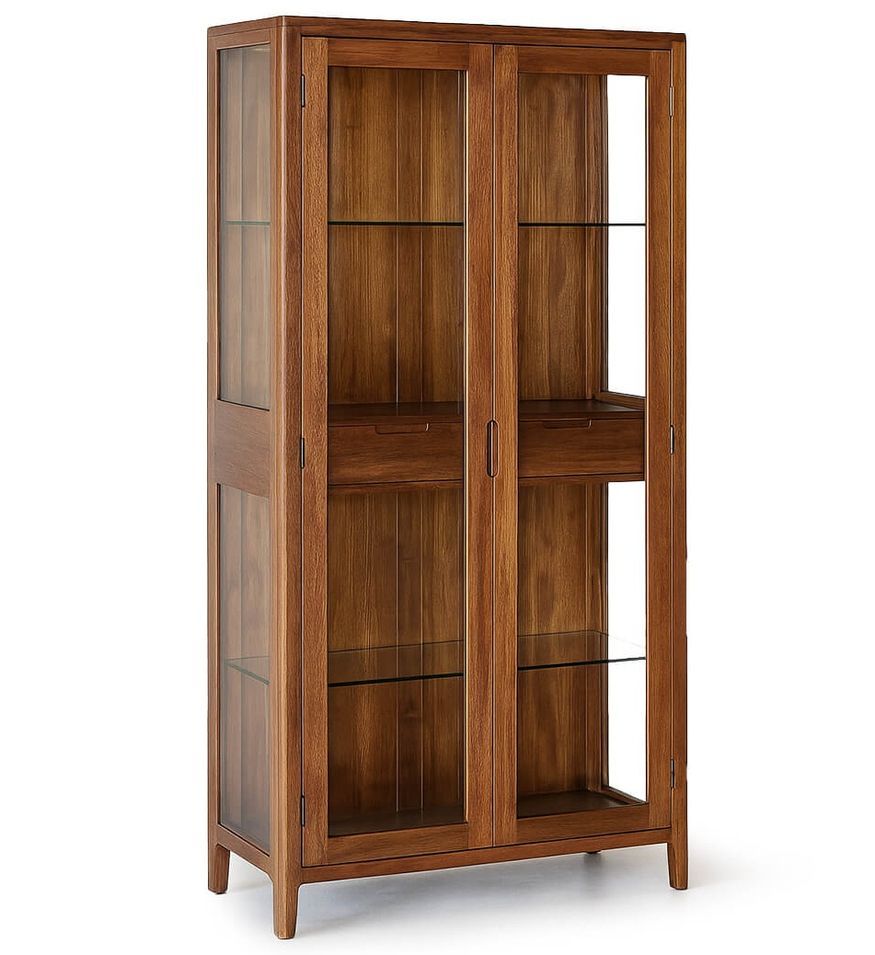 Vitrine VALENCIA – Elégance verticale en bois d’acajou - Photo n°1