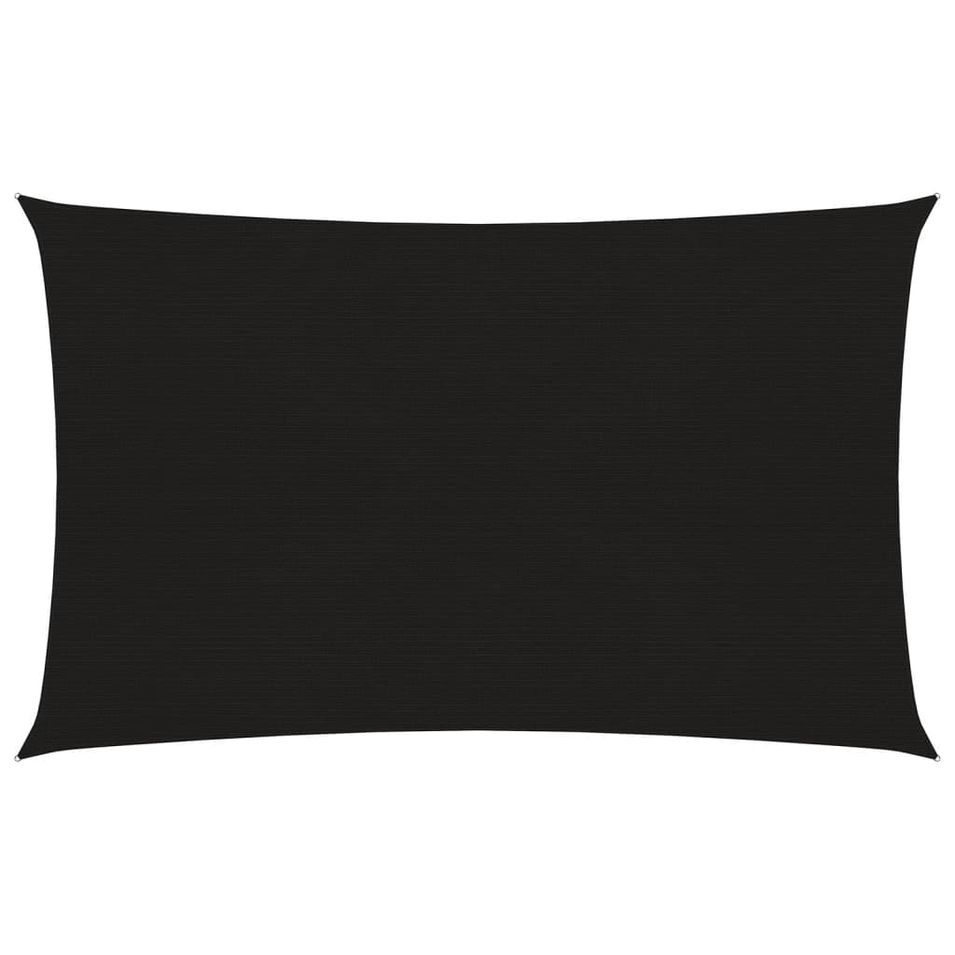 Voile d'ombrage 160 g/m² rectangulaire noir 6x8 m PEHD - Photo n°1