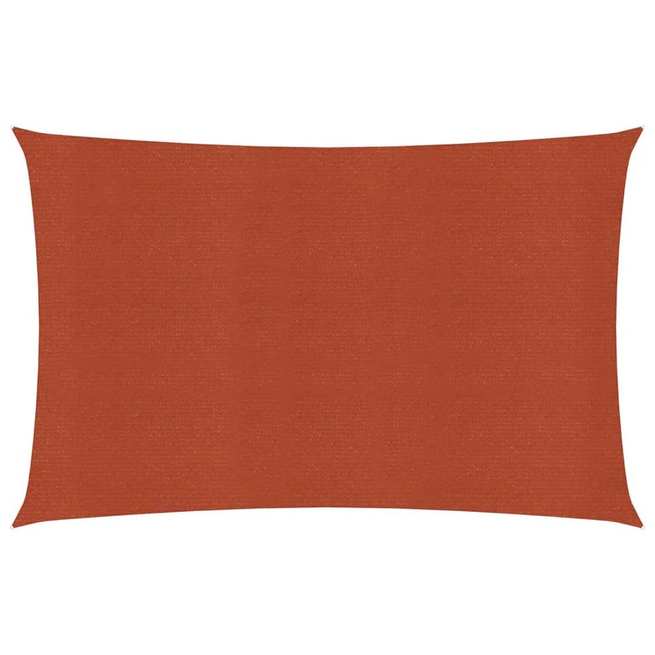Voile d'ombrage 160 g/m² rectangulaire terre cuite 3,5x5 m PEHD - Photo n°1