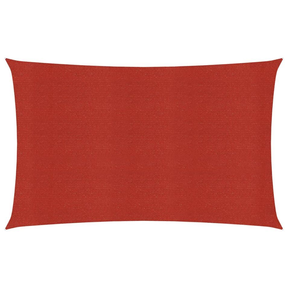 Voile d'ombrage 160 g/m² Rouge 3x5 m PEHD - Photo n°1