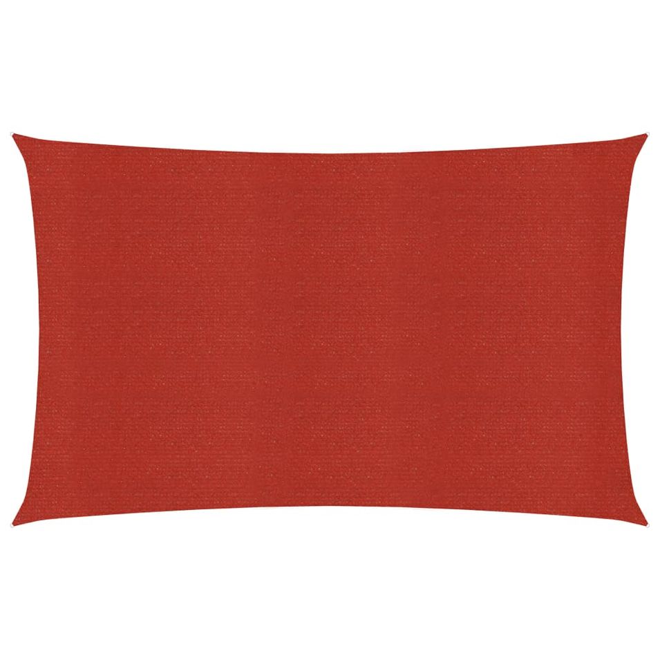 Voile d'ombrage 160 g/m² Rouge 5x8 m PEHD - Photo n°1