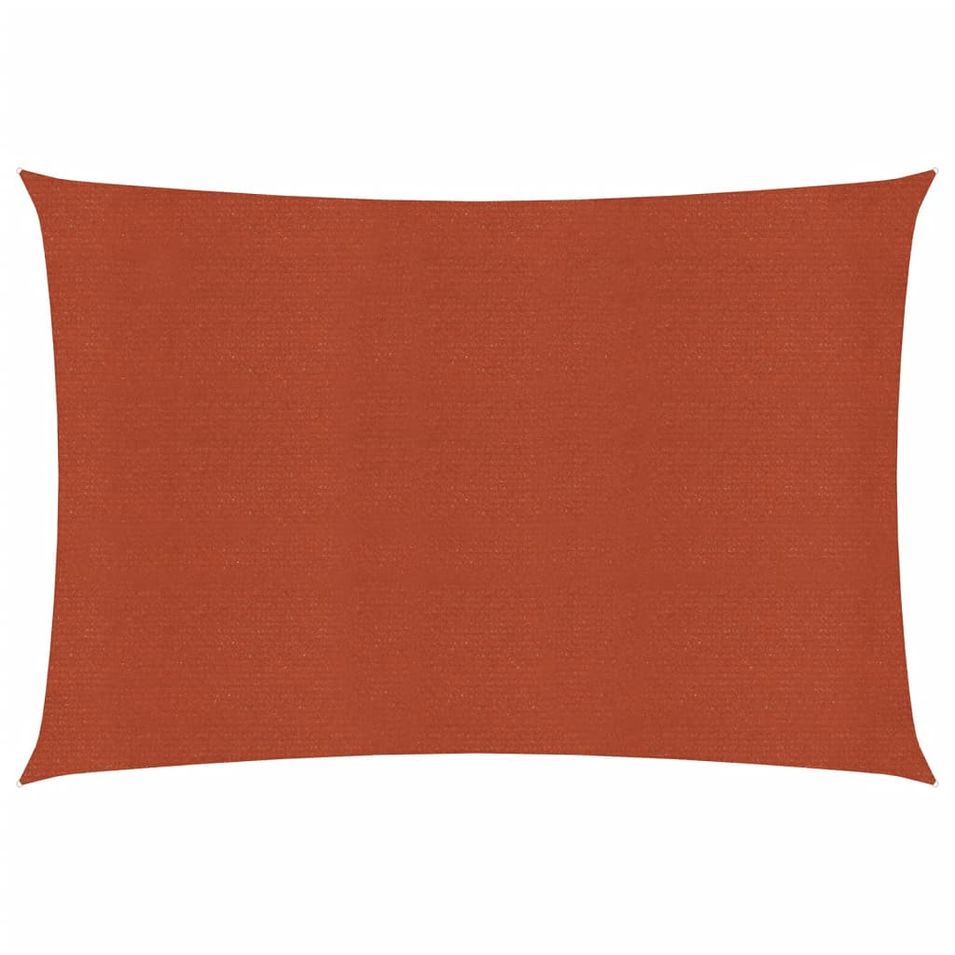Voile d'ombrage 160g/m² rectangulaire terre cuite 3,5x4,5m PEHD - Photo n°1