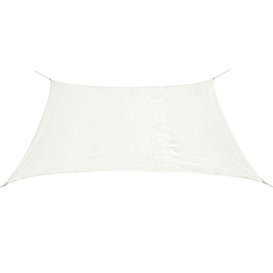 Voile d'ombrage PEHD Rectangulaire 4 x 6 m Blanc - Photo n°1