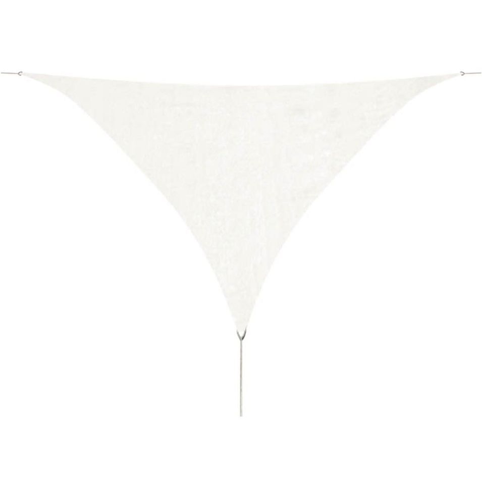 Voile d'ombrage PEHD Triangulaire 3,6 x 3,6 x 3,6 m Blanc - Photo n°1