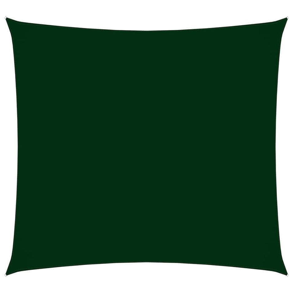Voile de parasol Tissu Oxford carré 3,6x3,6 m Vert foncé - Photo n°1