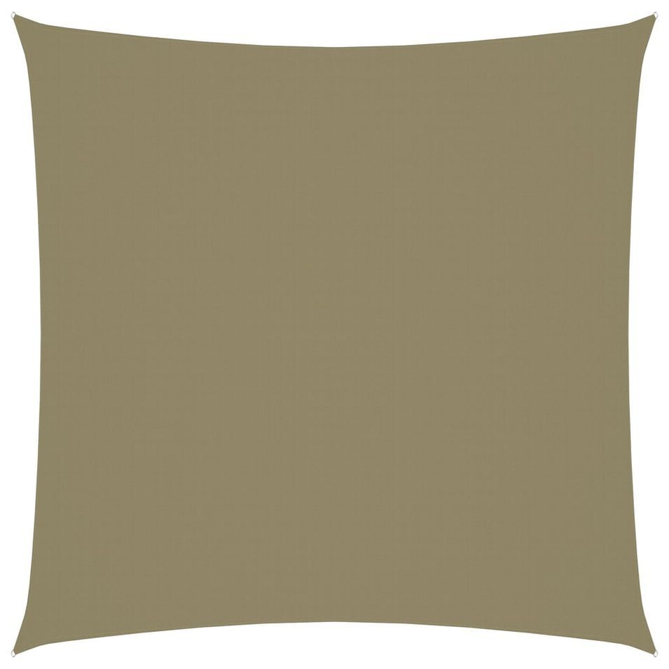Voile de parasol Tissu Oxford carré 3x3 m Beige - Photo n°1