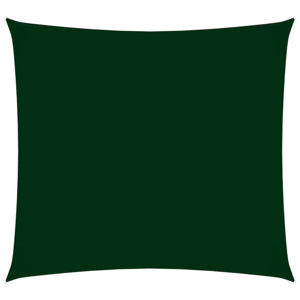 Voile de parasol Tissu Oxford carré 4,5x4,5 m Vert foncé - Photo n°1