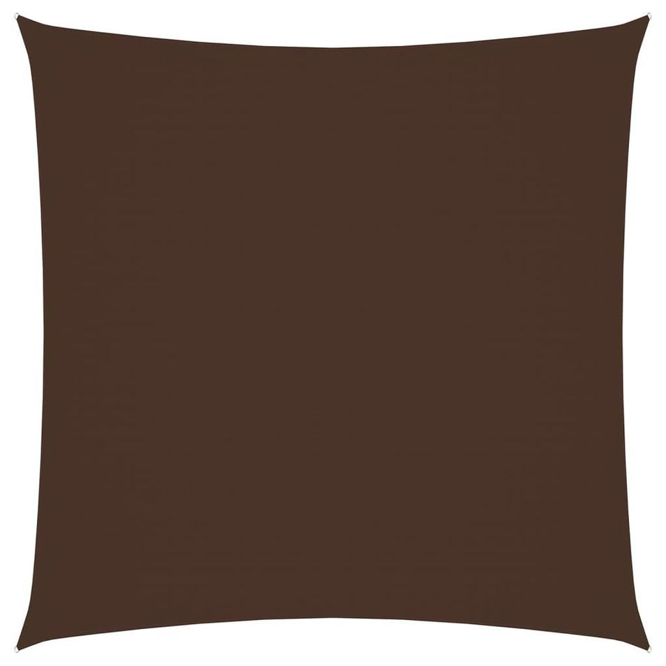 Voile de parasol Tissu Oxford carré 4x4 m Marron - Photo n°1