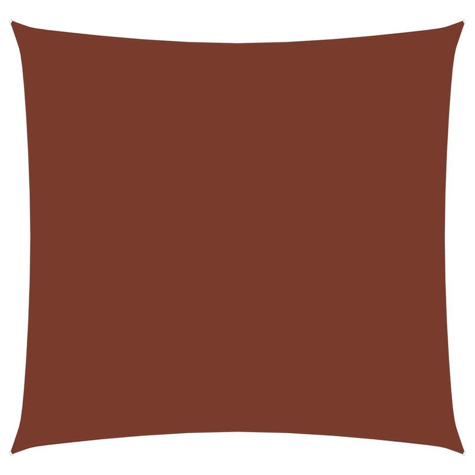 Voile de parasol Tissu Oxford carré 4x4 m Terre cuite - Photo n°1