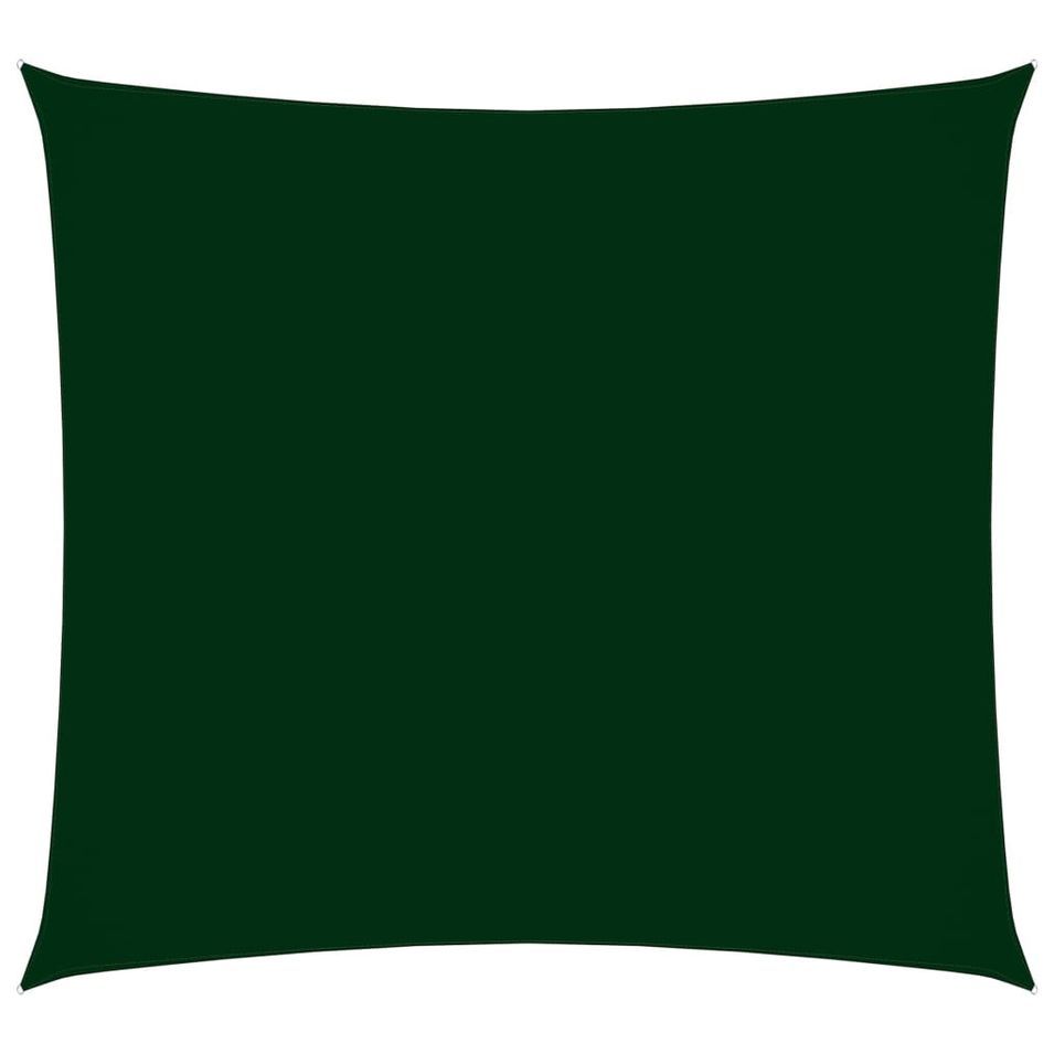 Voile de parasol Tissu Oxford carré 4x4 m Vert foncé - Photo n°1