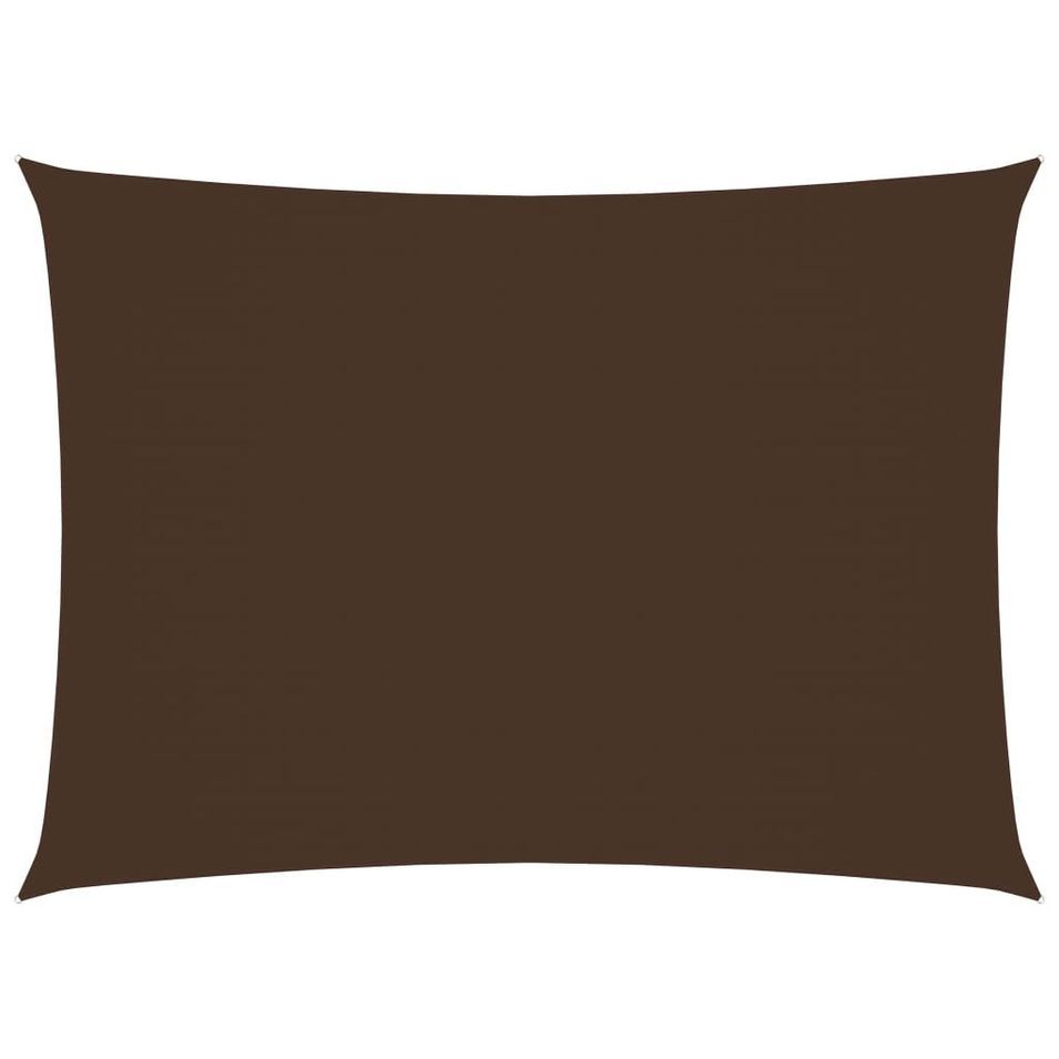 Voile de parasol Tissu Oxford rectangulaire 2,5x3,5 m Marron - Photo n°1
