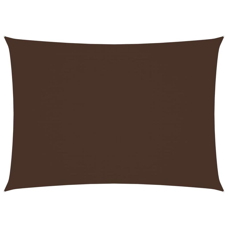 Voile de parasol Tissu Oxford rectangulaire 2,5x4 m Marron - Photo n°1