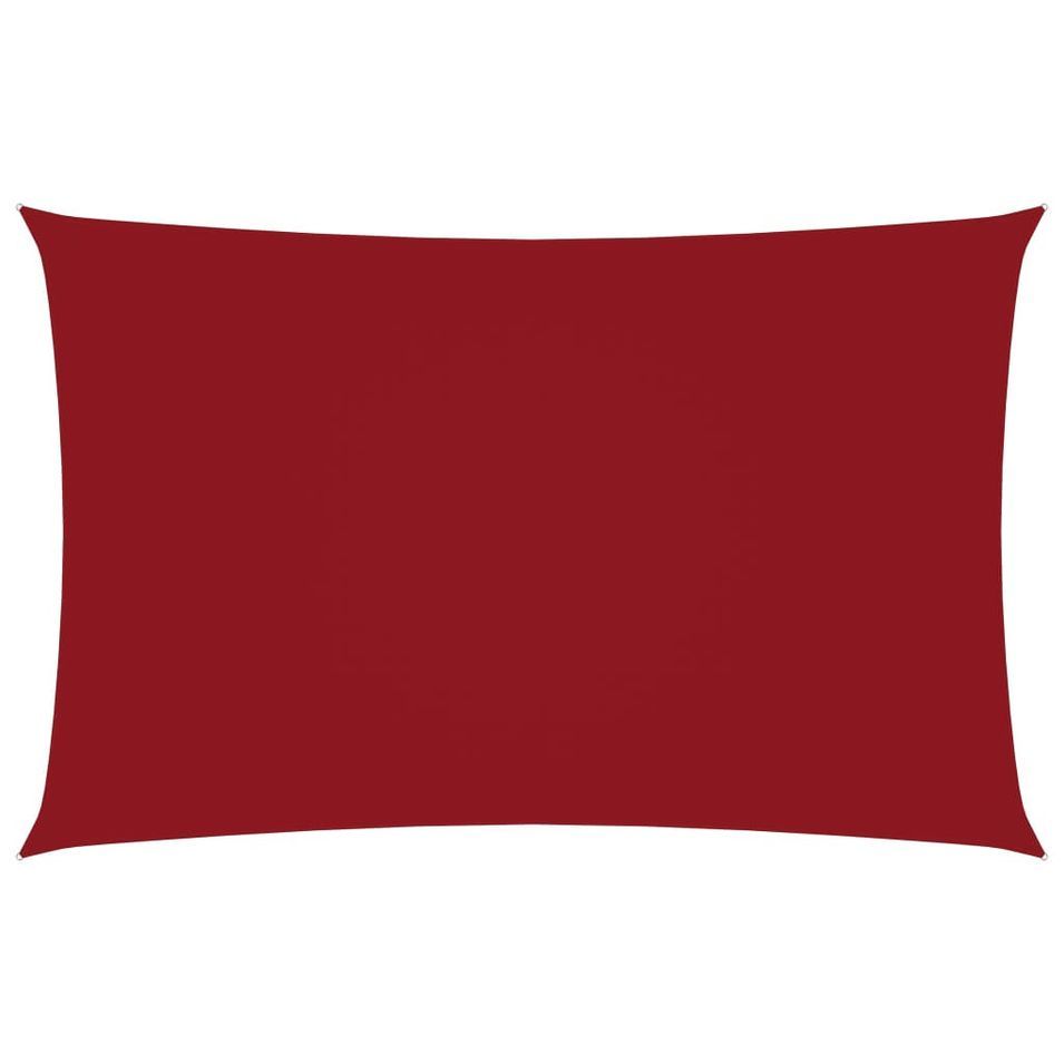 Voile de parasol Tissu Oxford rectangulaire 2,5x5 m Rouge - Photo n°1