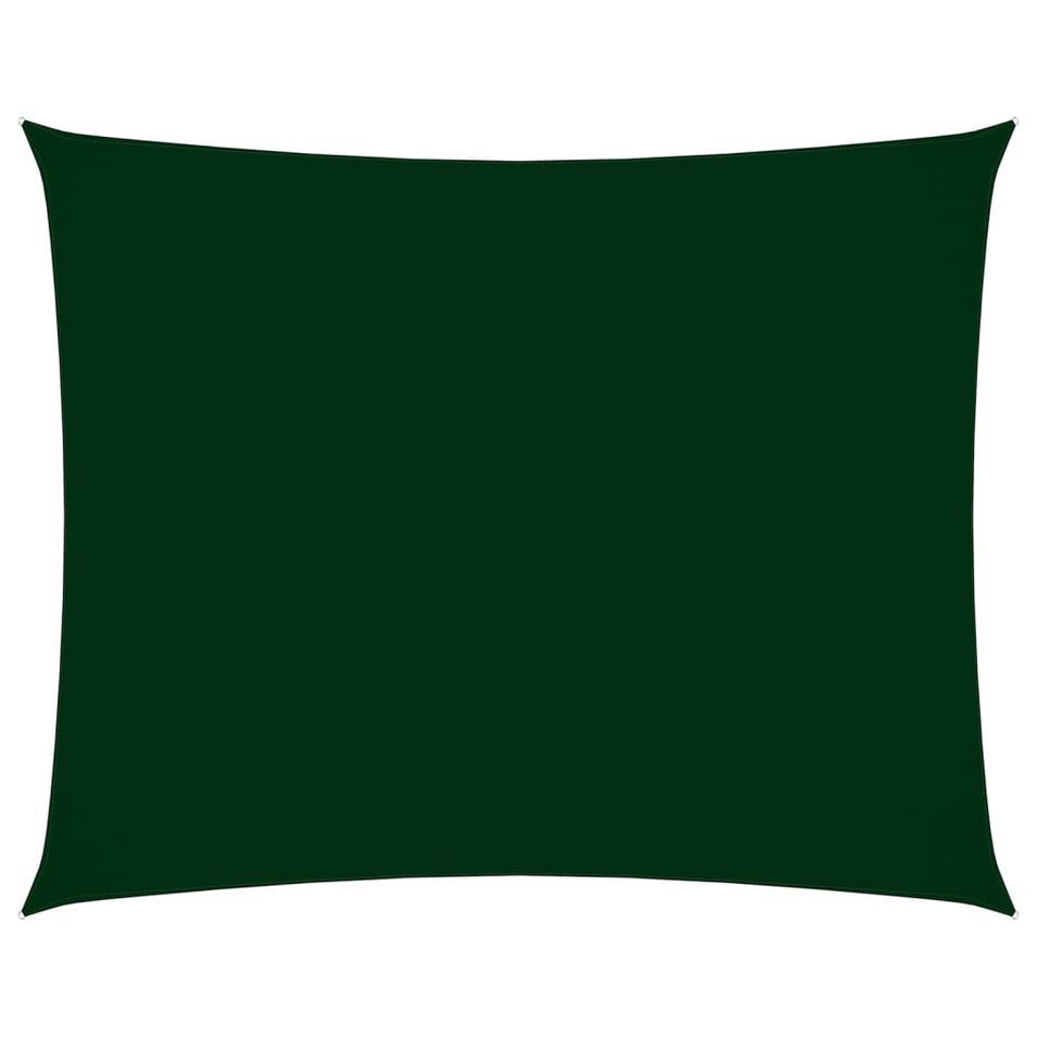 Voile de parasol Tissu Oxford rectangulaire 2x3,5 m Vert foncé - Photo n°1