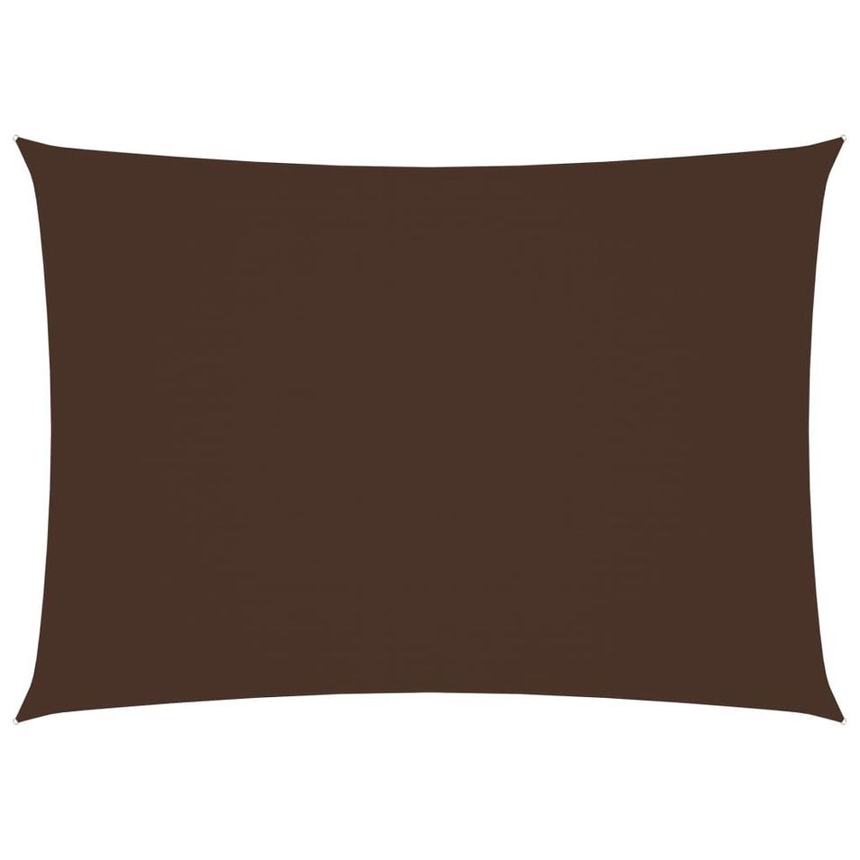 Voile de parasol Tissu Oxford rectangulaire 2x3 m Marron - Photo n°1