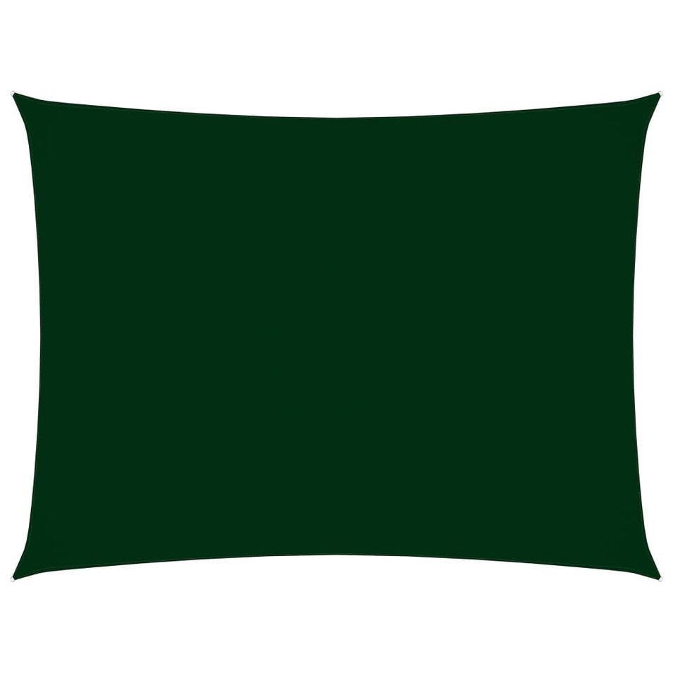 Voile de parasol Tissu Oxford rectangulaire 2x4 m Vert foncé - Photo n°1
