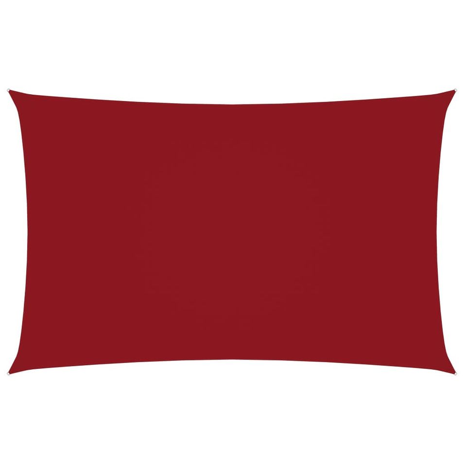 Voile de parasol Tissu Oxford rectangulaire 2x5 m Rouge - Photo n°1