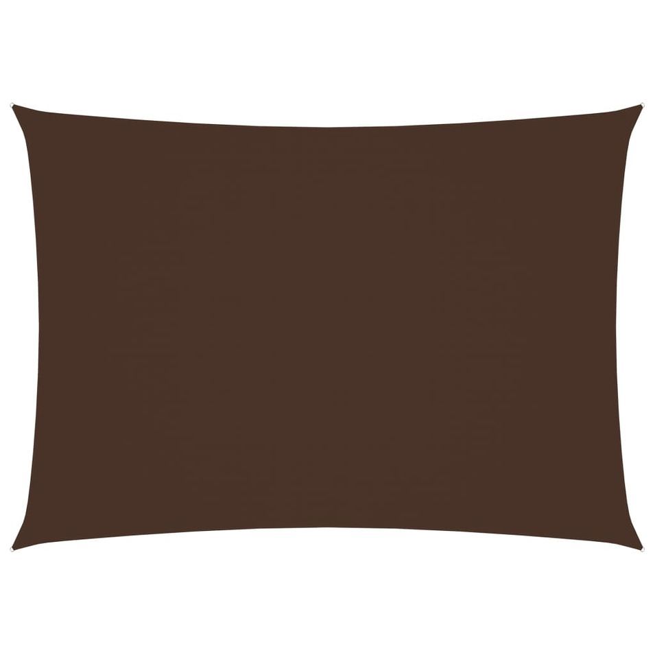 Voile de parasol Tissu Oxford rectangulaire 3,5x4,5 m Marron - Photo n°1