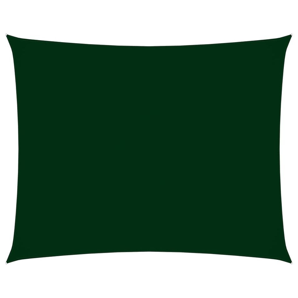 Voile de parasol Tissu Oxford rectangulaire 3,5x4,5m Vert foncé - Photo n°1