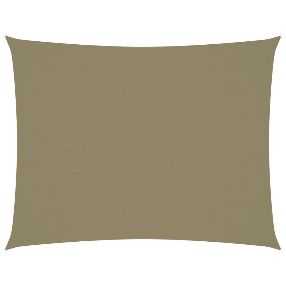 Voile de parasol Tissu Oxford rectangulaire 3,5x5 m Beige - Photo n°1